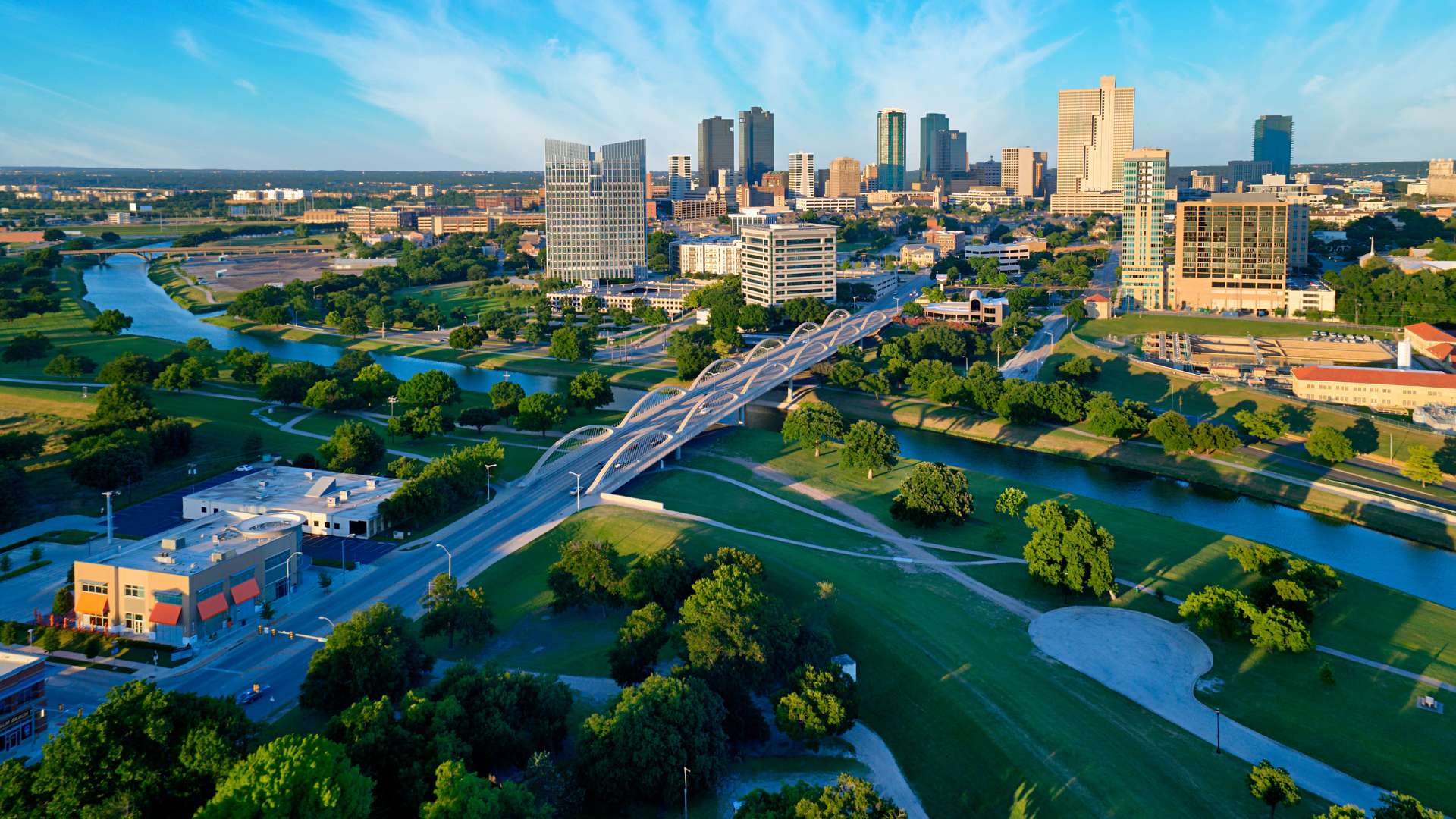Fort Worth Aerial View of Skyscrapers in Texas